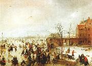 Hendrick Avercamp A Scene on the Ice near a Town Sweden oil painting reproduction